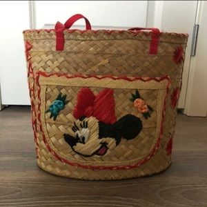 Handmade Minnie Mouse Straw/Bamboo Bag – Bahamas Souvenir